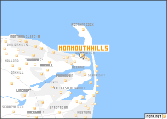 map of Monmouth Hills