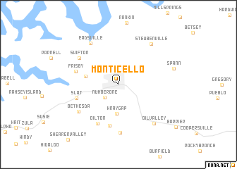 map of Monticello