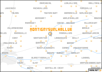 map of Montigny-sur-lʼHallue