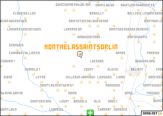 map of Montmélas-Saint-Sorlin