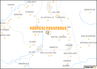 map of Moores Crossroads