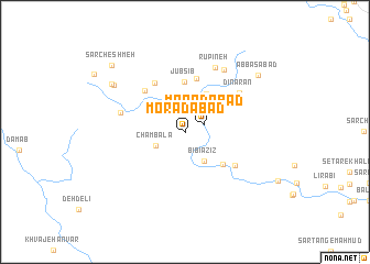 map of Morādābād