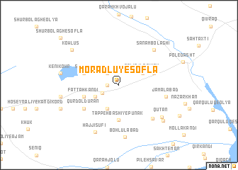 map of Morādlū-ye Soflá