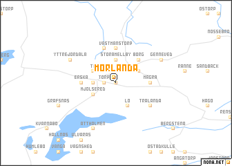 map of Mörlanda