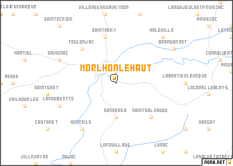 map of Morlhon-le-Haut