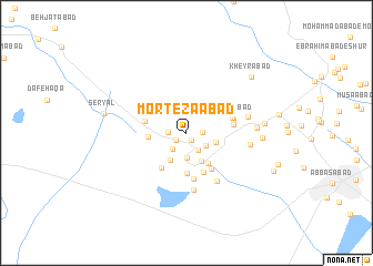 map of Morteẕáābād