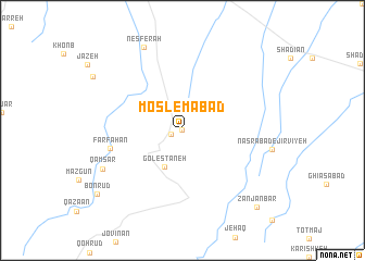 map of Moslemābād