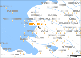 map of Moşţafá Kandī