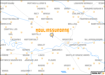 map of Moulins-sur-Orne