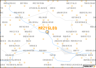 map of Mrzygłód