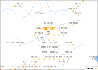 map of Msangeni