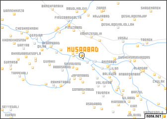 map of Mūsáābād