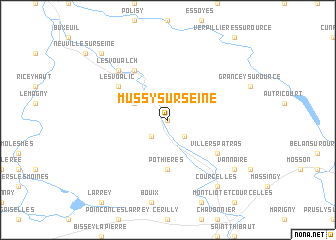 map of Mussy-sur-Seine