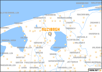 map of Mūzī Bāgh