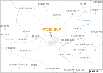 map of Myagkoye