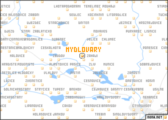 map of Mydlovary