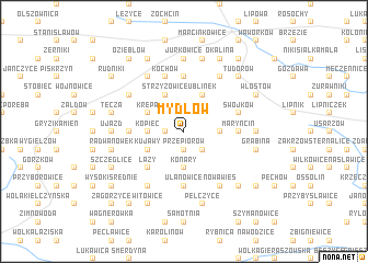 map of Mydłów