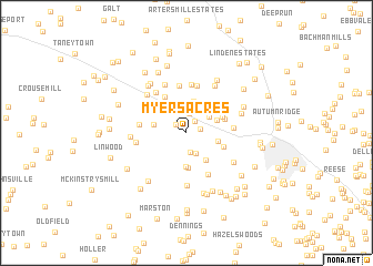 map of Myers Acres