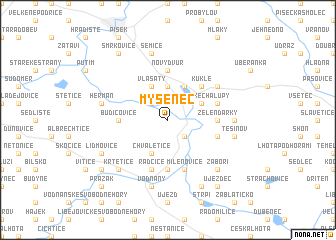 map of Myšenec