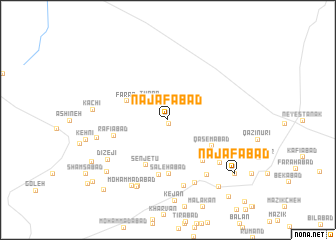 map of Najafābād