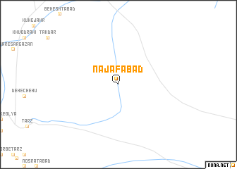 map of Najafābād