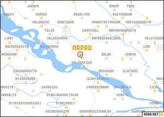 map of Ňárad