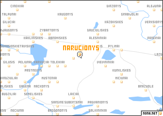 map of Naručionys