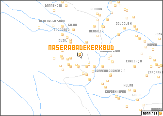 map of Nāşerābād-e Kerkbūd