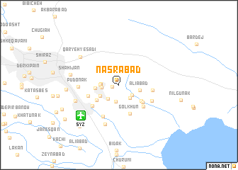 map of Naşrābād