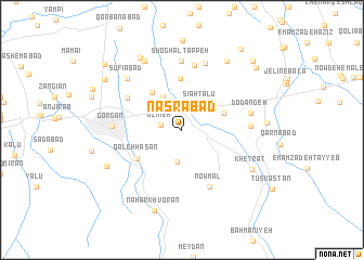 map of Naşrābād