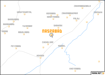 map of Naşrābād