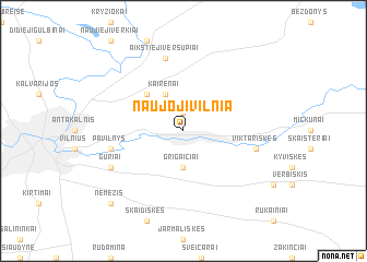 map of Naujoji Vilnia