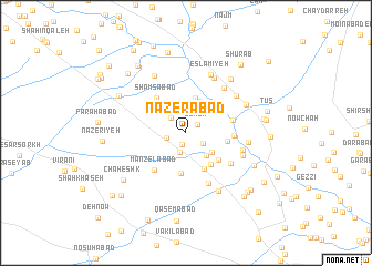 map of Nāz̧erābād