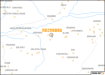 map of Naz̧rābād