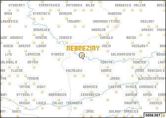 map of Nebřeziny