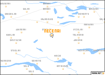 map of Nečėnai