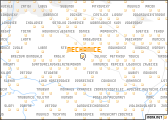 map of Nechánice