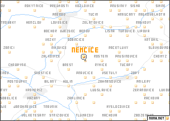 map of Němčice