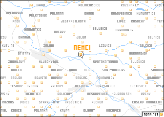 map of Němčí