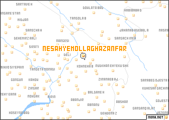 map of Nesah-ye Mollā Ghaz̧anfar