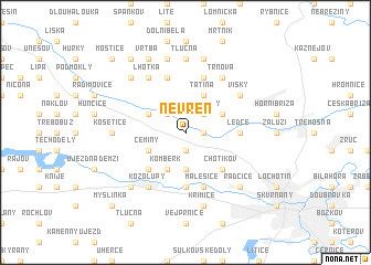 map of Nevřeň