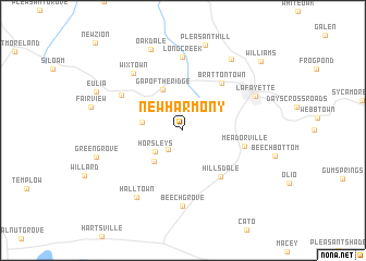 map of New Harmony