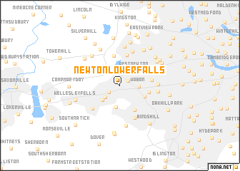 map of Newton Lower Falls