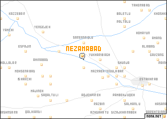 map of Nez̧āmābād