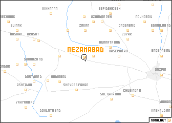 map of Nez̧āmābād