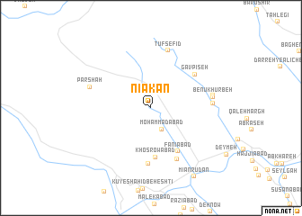 map of Nīākān