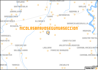 map of Nicolas Bravo Segunda Sección