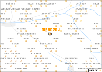 map of Nieborów