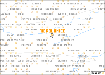 map of Niepołomice