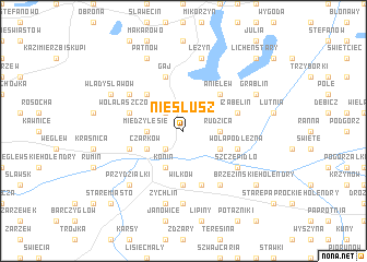 map of Niesłusz